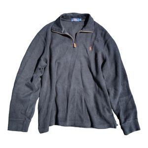 Polo Ralph Lauren 1/4 Zip Sweater cotton black mock neck